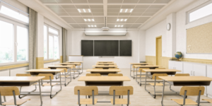 Empty school classroom